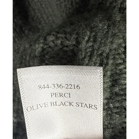 Rails Perci Olive Green Black Stars Merino Wool Knit Sweater XS Extra Small - Picture 5 of 7